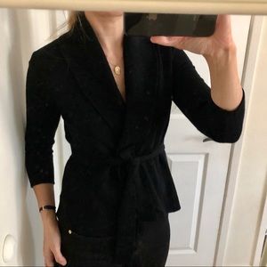 BCBG 100% Merino Wool Wrap Cardigan XS Black